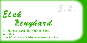elek menyhard business card