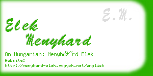 elek menyhard business card